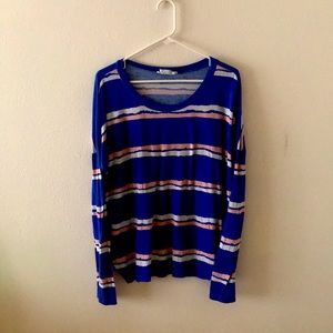 Pink white blue long sleeve soft shirt